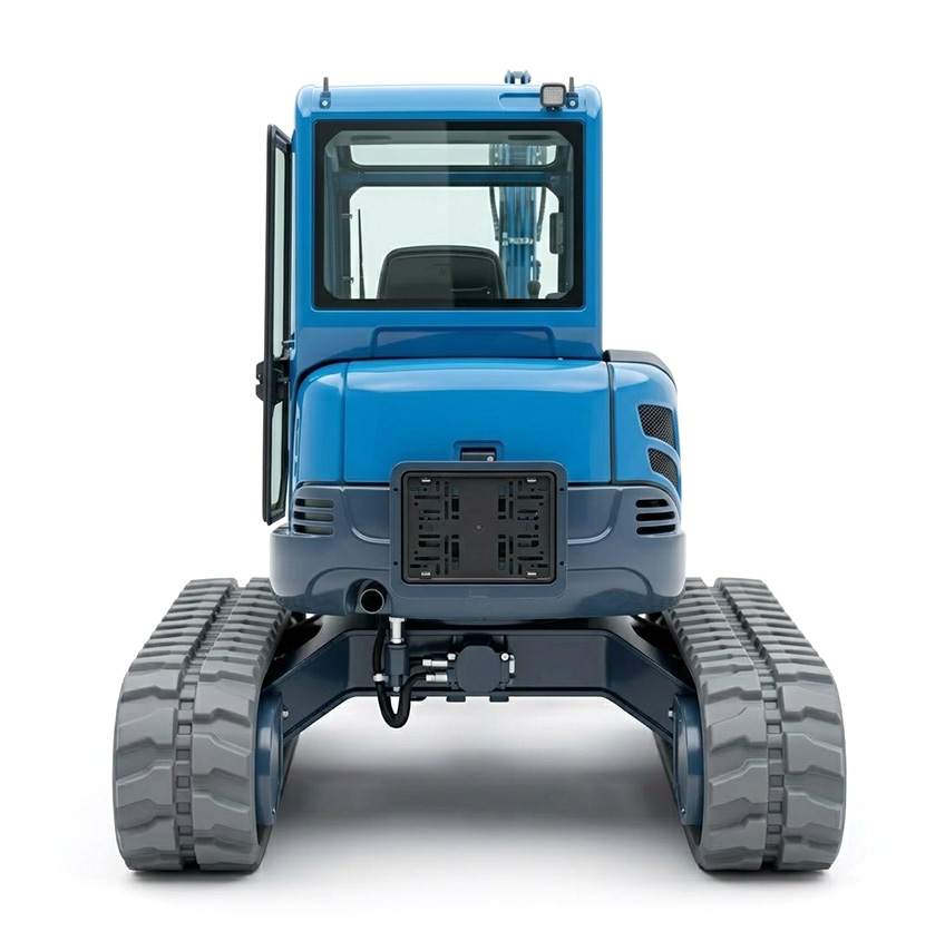 Kennzeichenhalter an einem Bagger