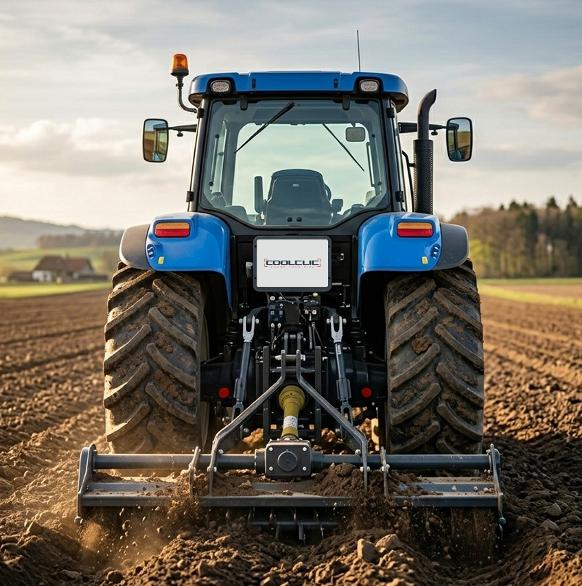 Kennzeichenhalter an einem Traktor